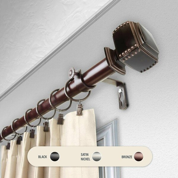 Kd Encimera 1 in. Studded Curtain Rod with 48 to 84 in. Extension, Bronze KD3721153